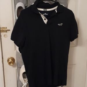 Hollister black epic flex stretch polo